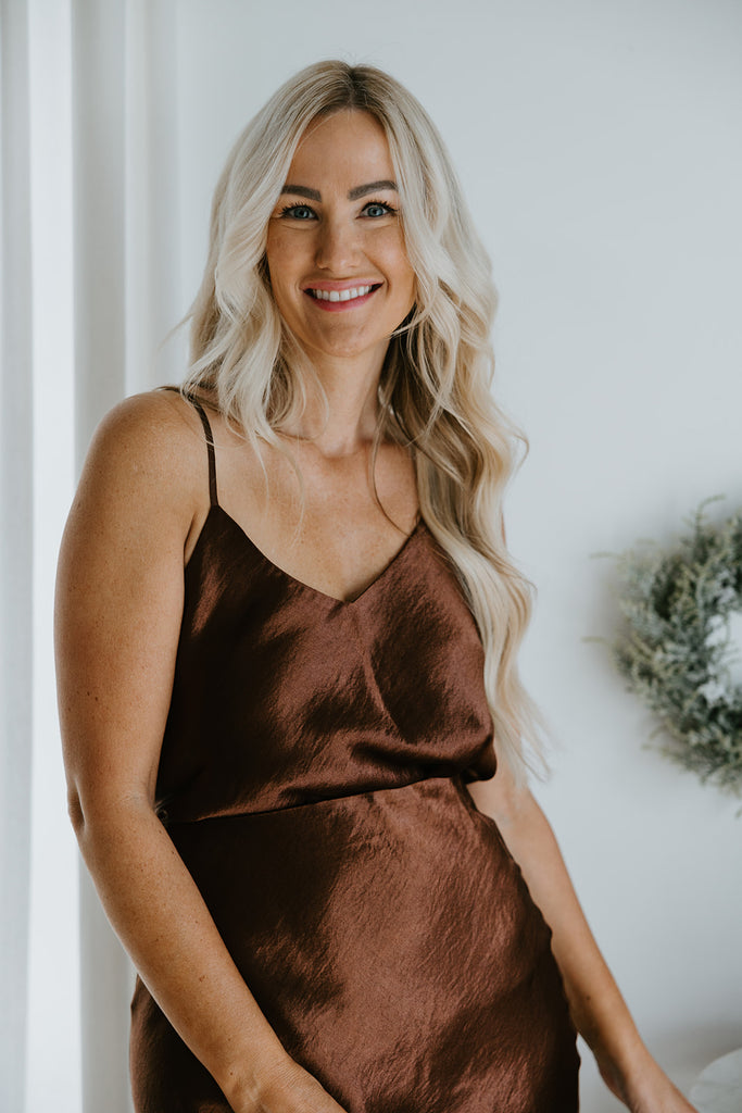 Satin Cami - Chestnut