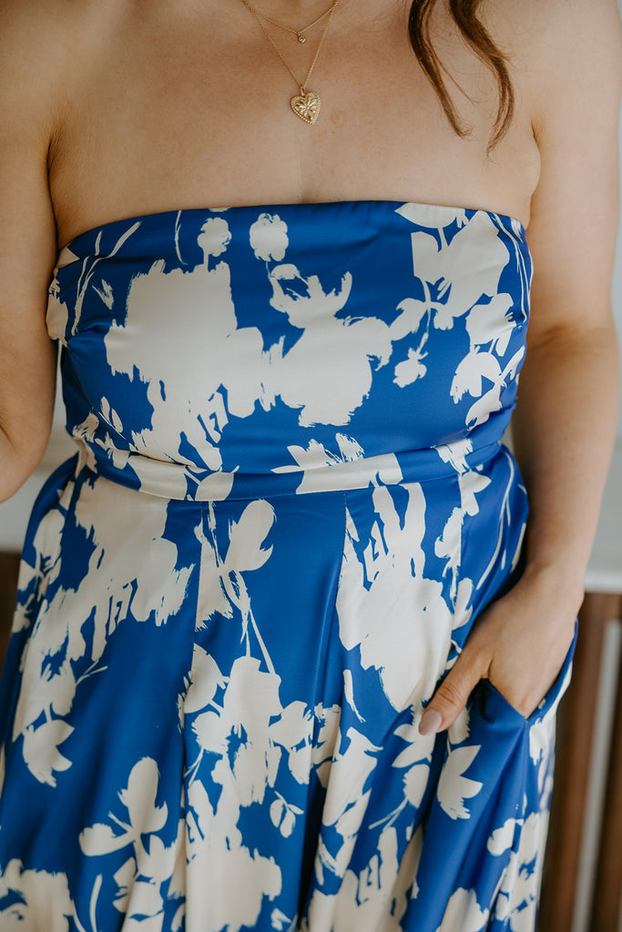 Tube Tie Back Jumpsuit - Blue