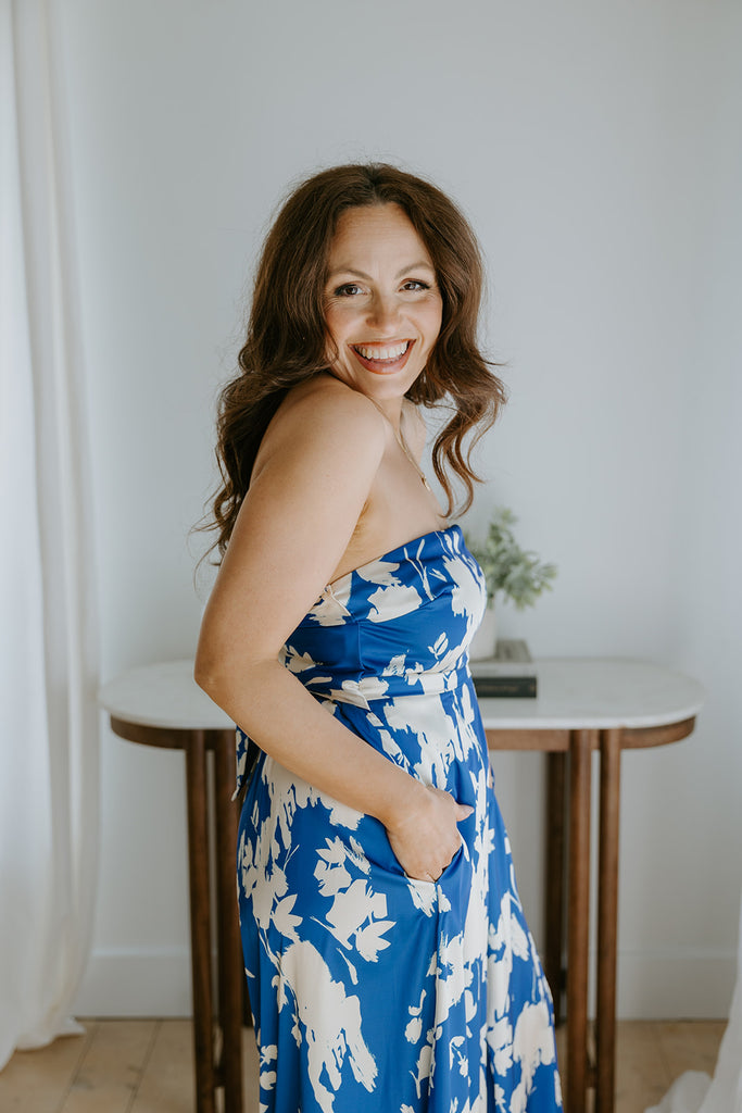 Tube Tie Back Jumpsuit - Blue