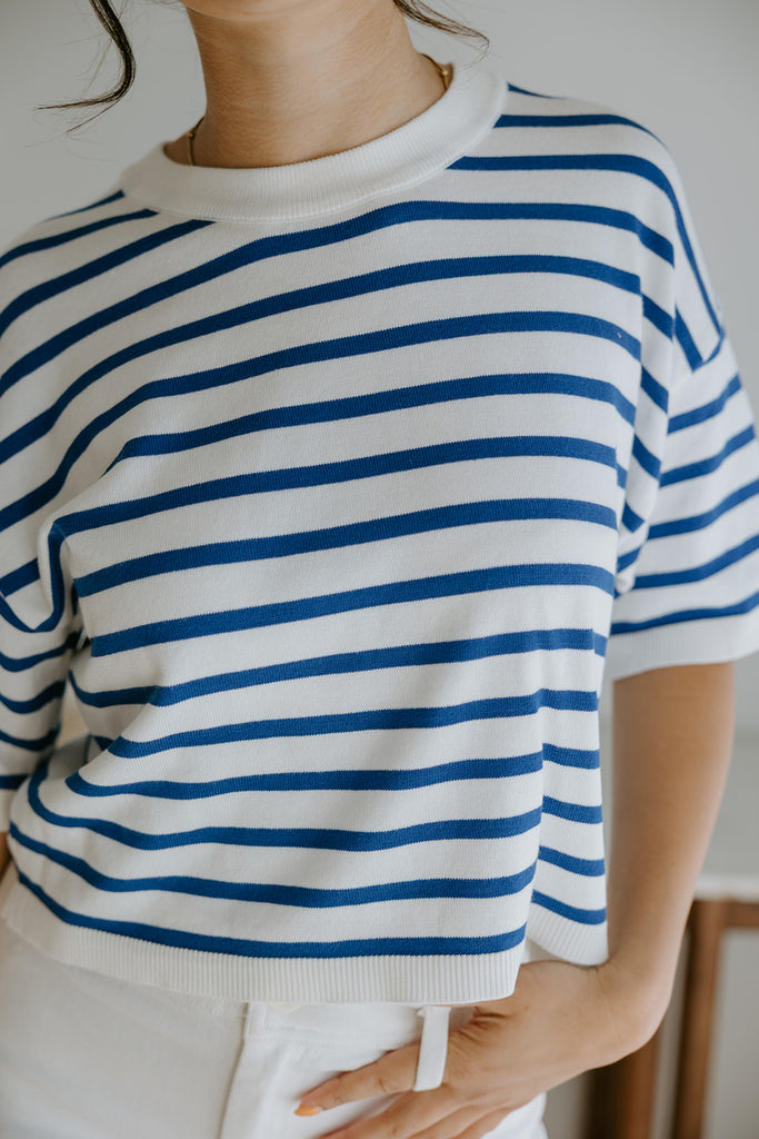 Striped Knit Basic - Blue/Cream
