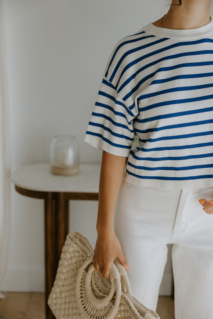 Striped Knit Basic - Blue/Cream