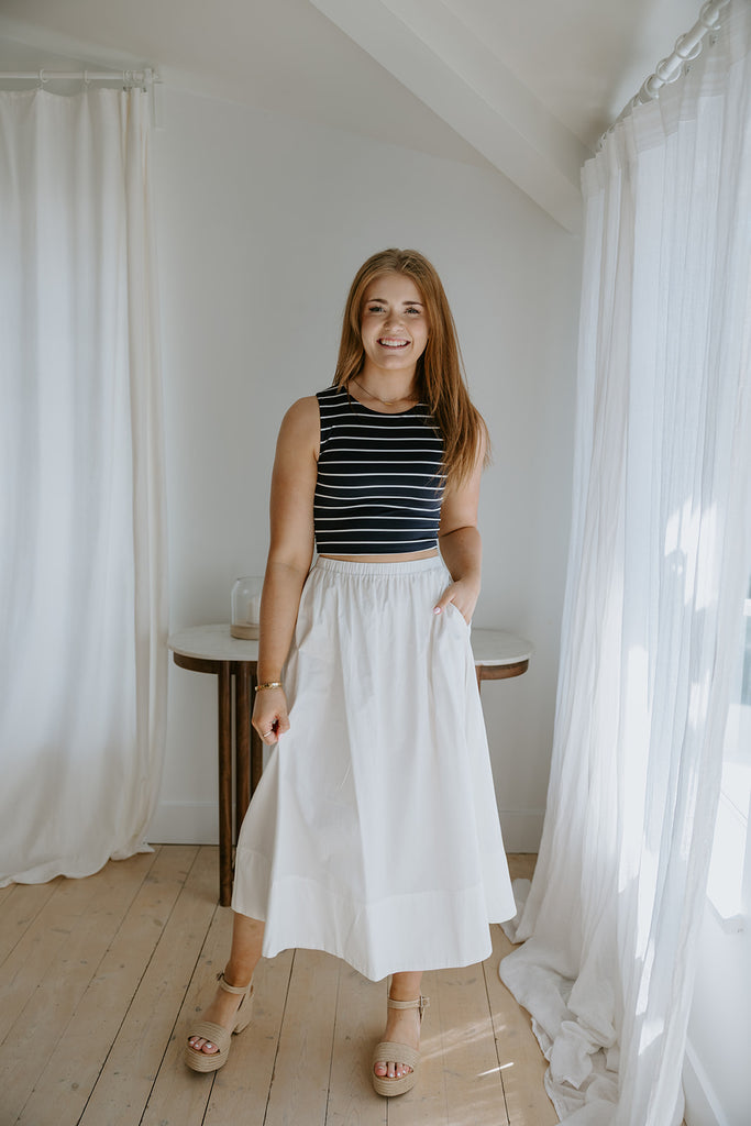 Striped Tank - Navy/White