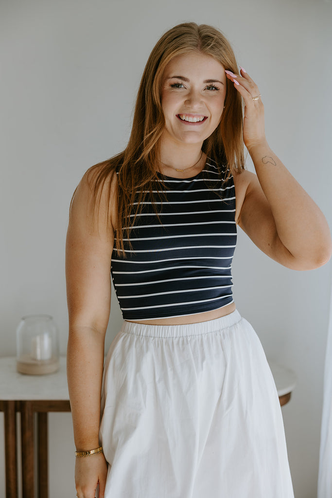 Striped Tank - Navy/White