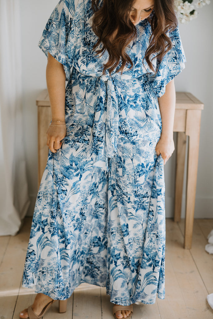 Kimono Sleeve Jumpsuit - Blue