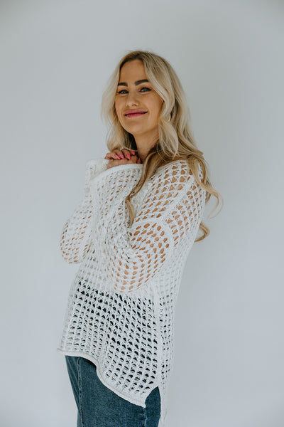 White crochet sweater new arrivals