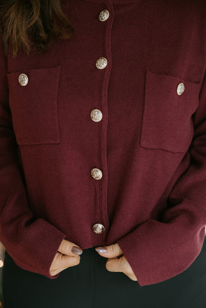 Knit Jacket - Wine