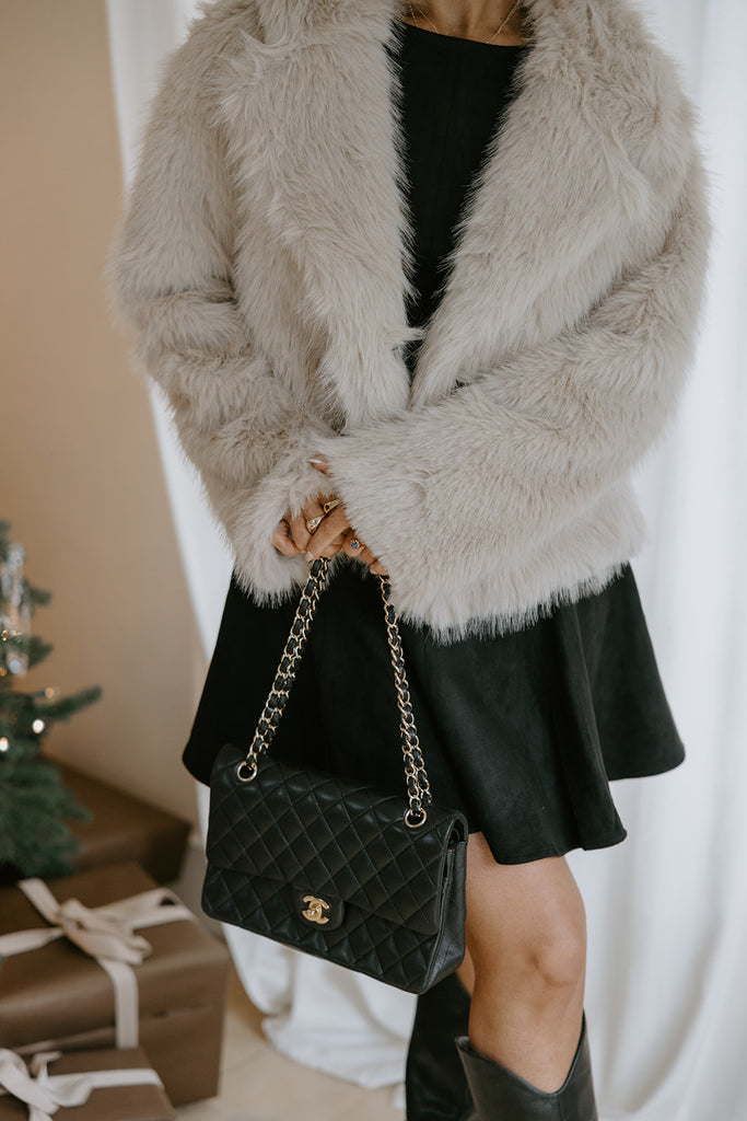 The Elevated Classic Faux Fur Jacket - Taupe
