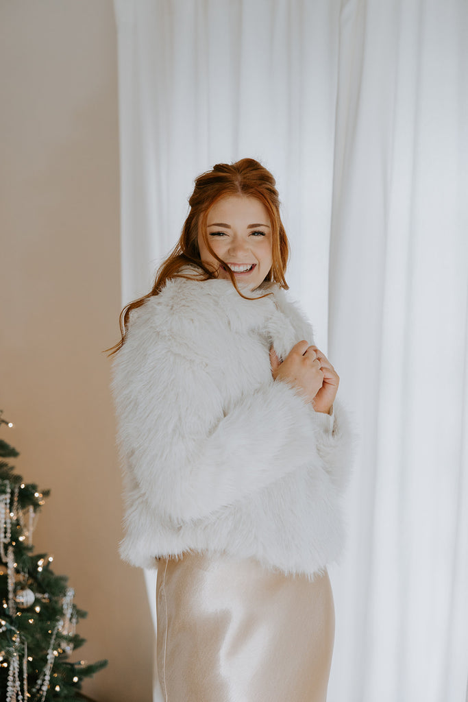 The Elevated Classic Faux Fur Jacket - Cream