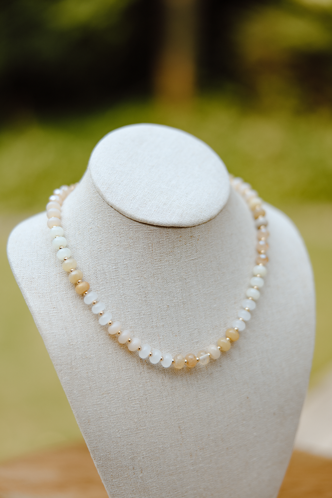 Pink And Clear Beaded Necklace