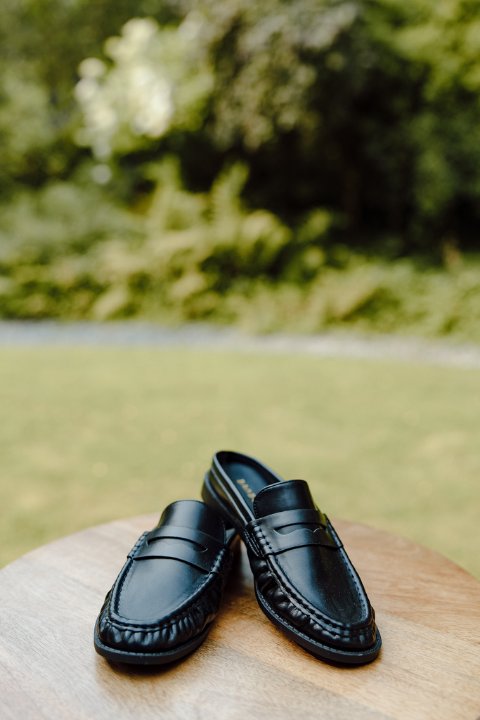 Open Back Loafers - Black