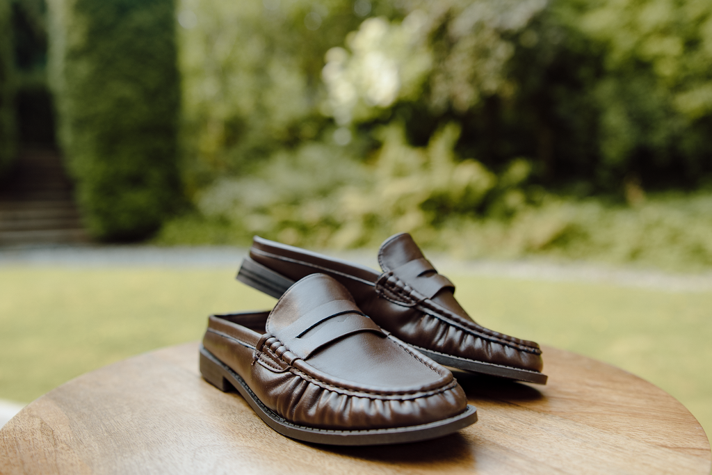 Open Back Loafers - Brown