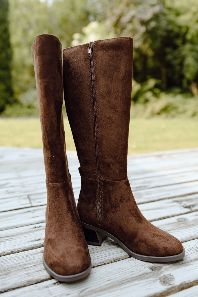 Classic Fall Suede Boot - Brown