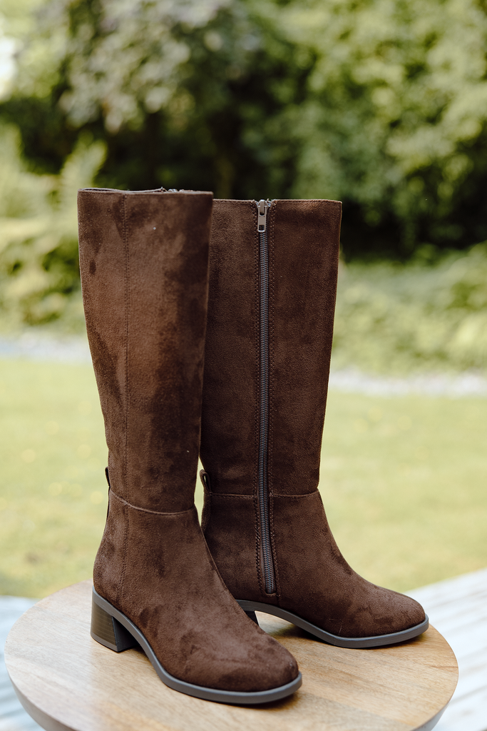 Classic Fall Suede Boot - Brown