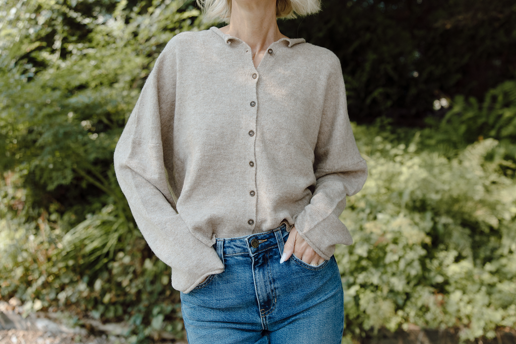 Lightweight Button Up Cardi - Mocha