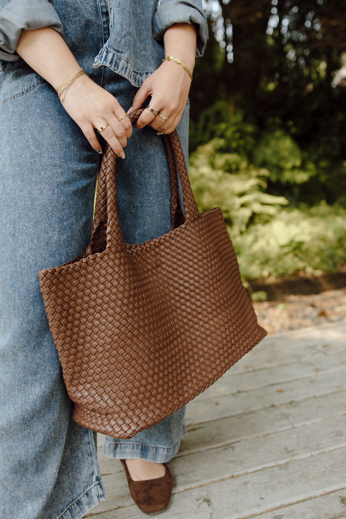 Large Woven Bag - Chocolate