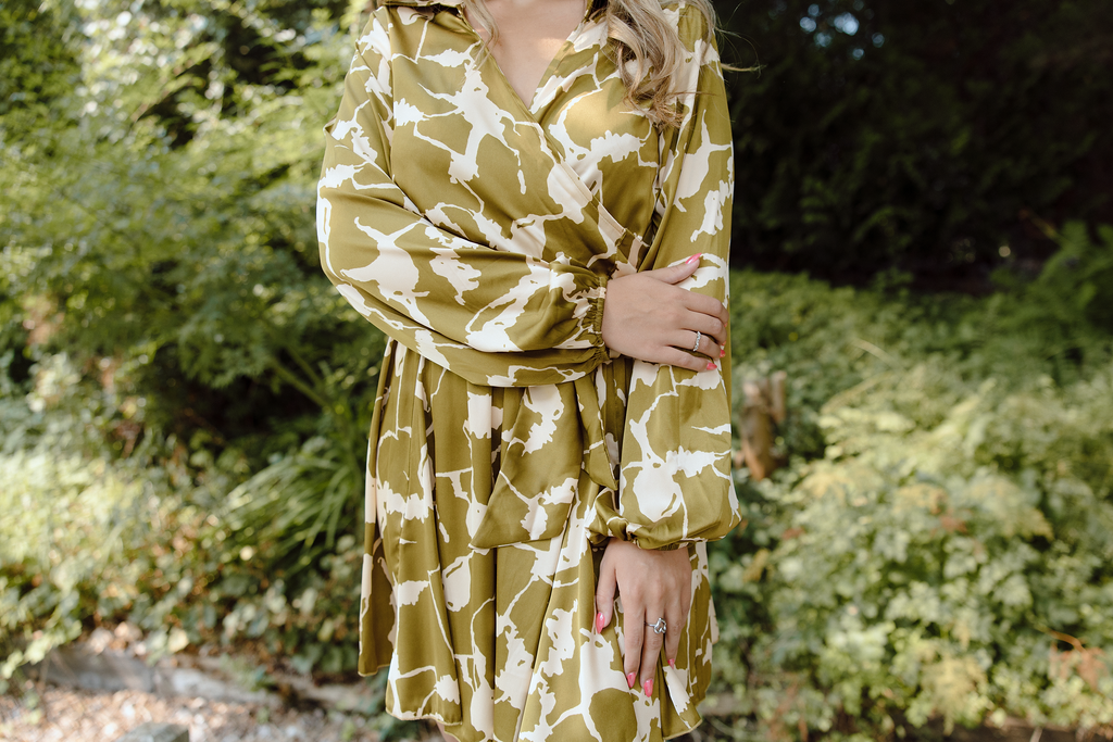 Printed Green Tie Dress