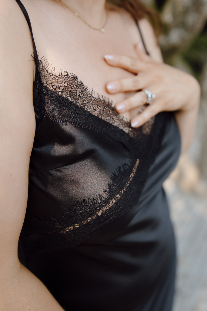 Asymmetrical Black Lace Dress