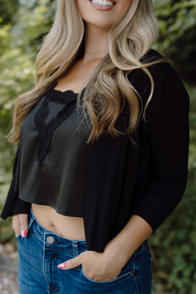 Classic Open Cardigan - Black