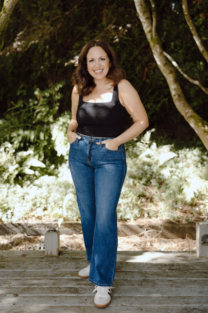 Mid Rise Slim Wide Leg - Dark Denim