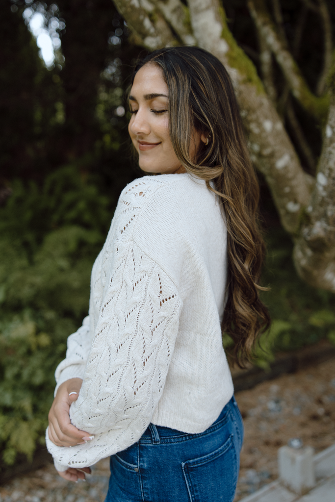 Soft Crochet Knit Sweater - Alpaca