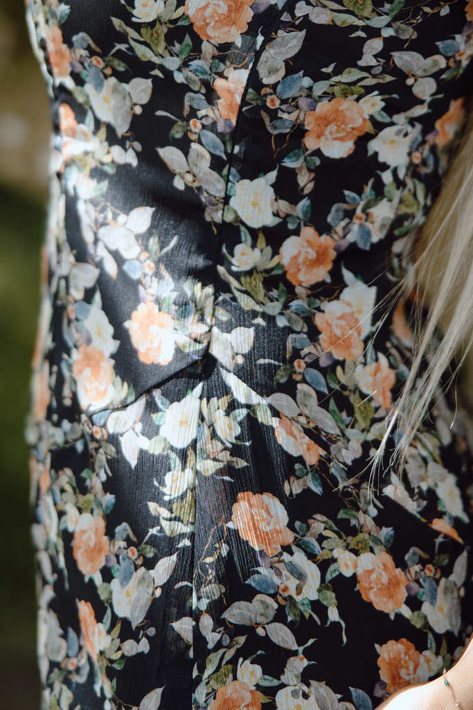 Floral/Black Strapless Floral Maxi