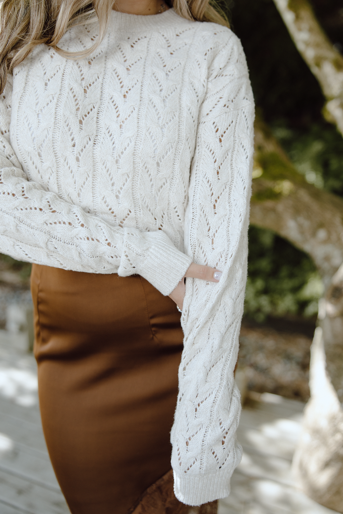 Soft Crochet Knit Sweater - Alpaca