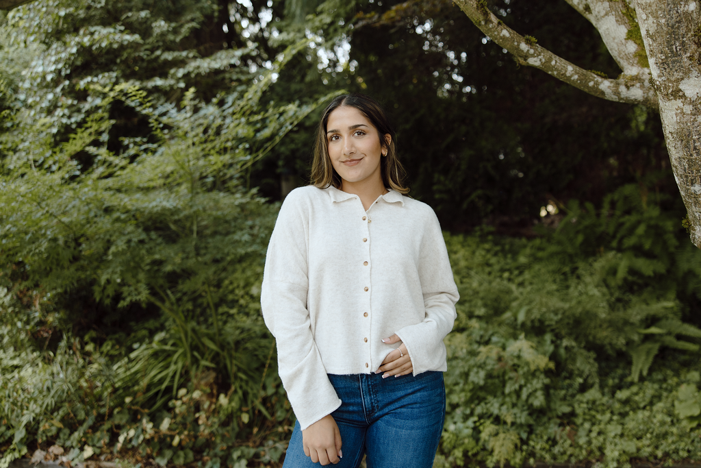 Button Up Cardigan - Oat