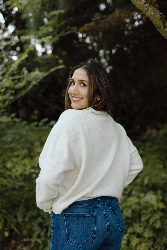 Button Up Cardigan - Oat