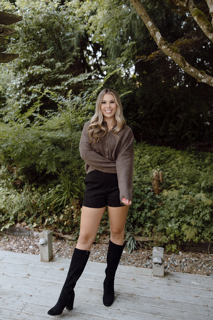 Button Up Cardigan - Brown