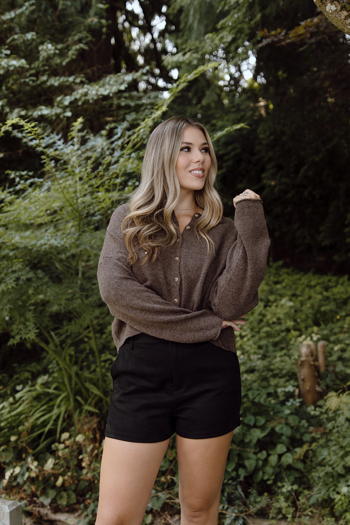 Button Up Cardigan - Brown