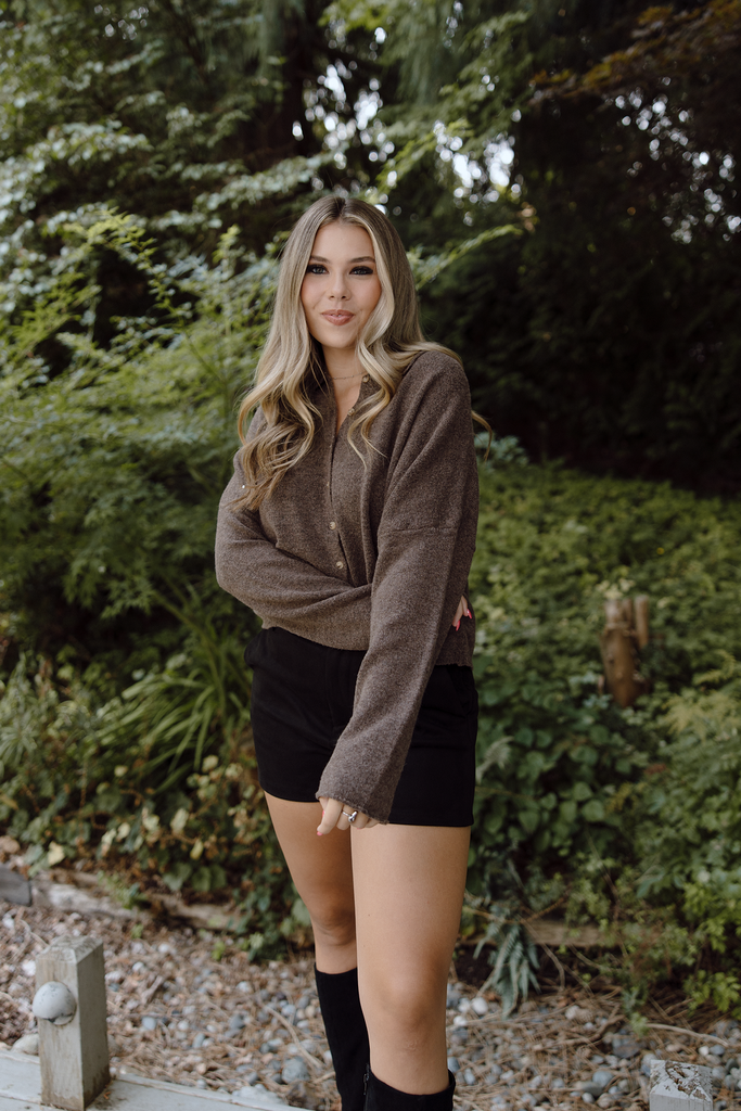 Button Up Cardigan - Brown