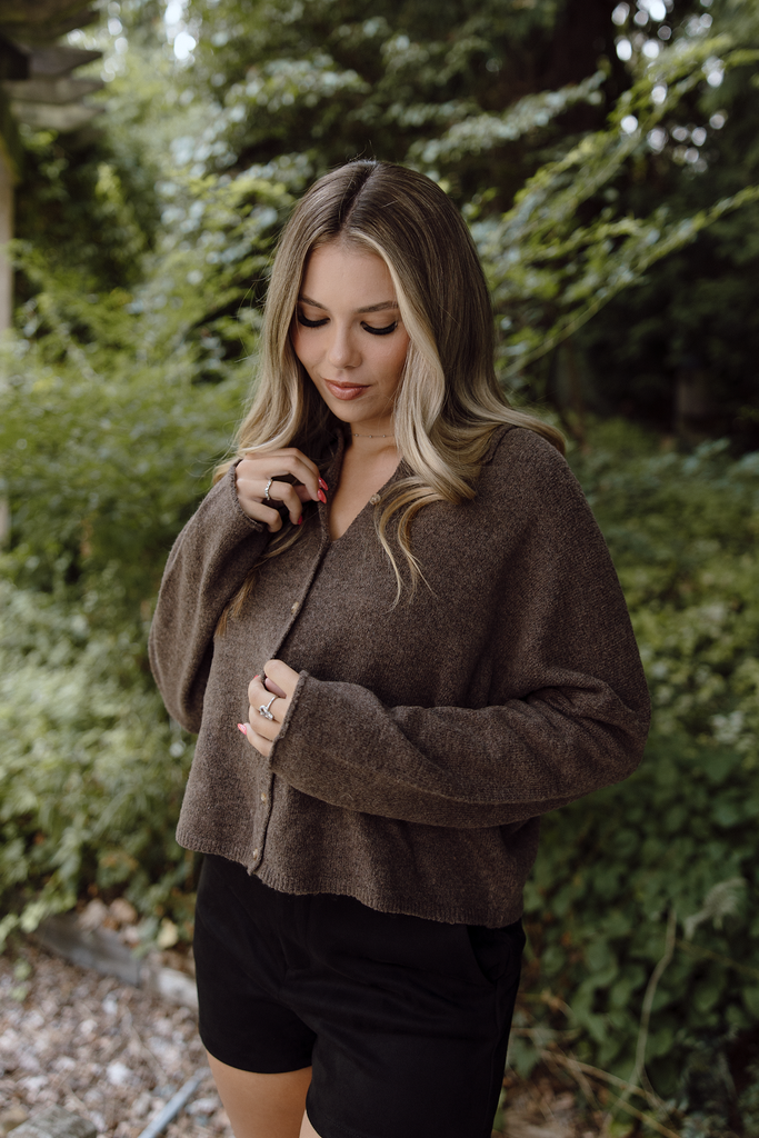 Button Up Cardigan - Brown