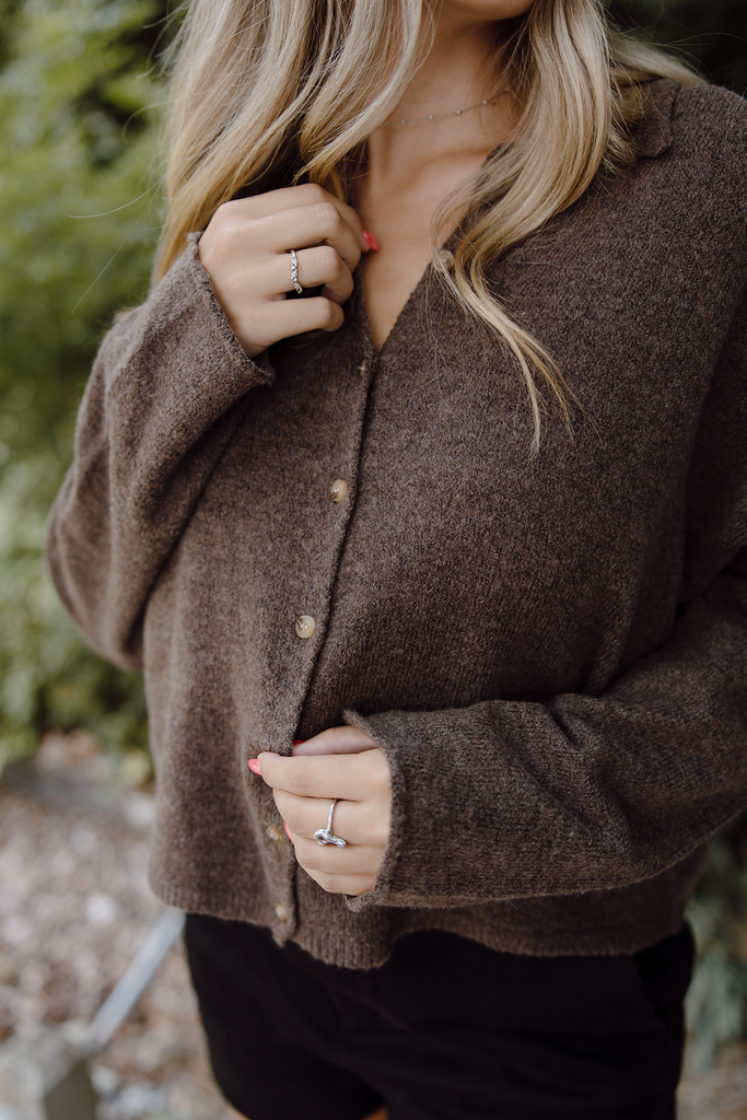 Button Up Cardigan - Brown