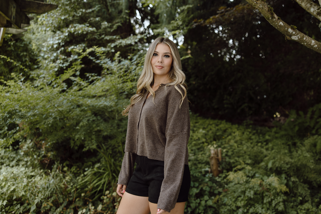 Button Up Cardigan - Brown