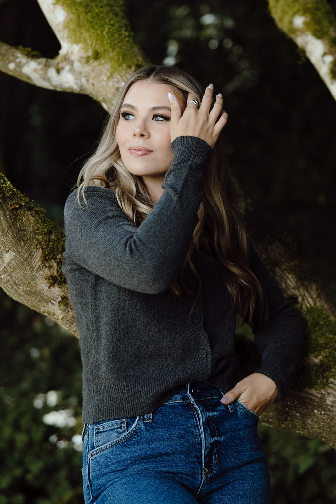 Classic button up cardigan - grey (AS)