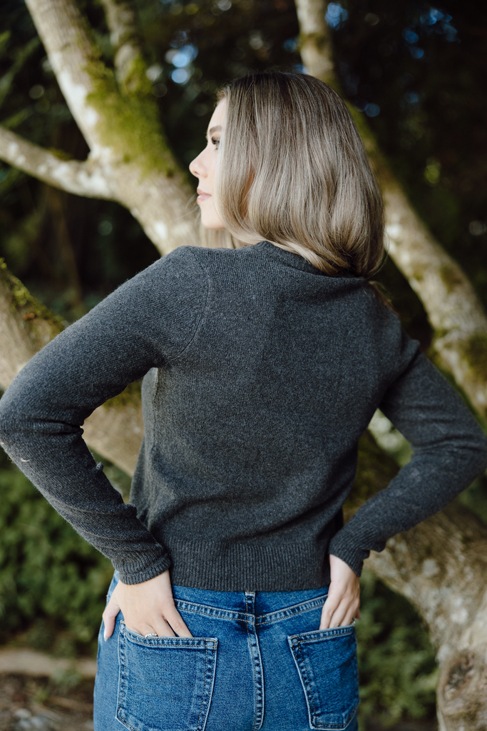 Classic button up cardigan - grey (AS)