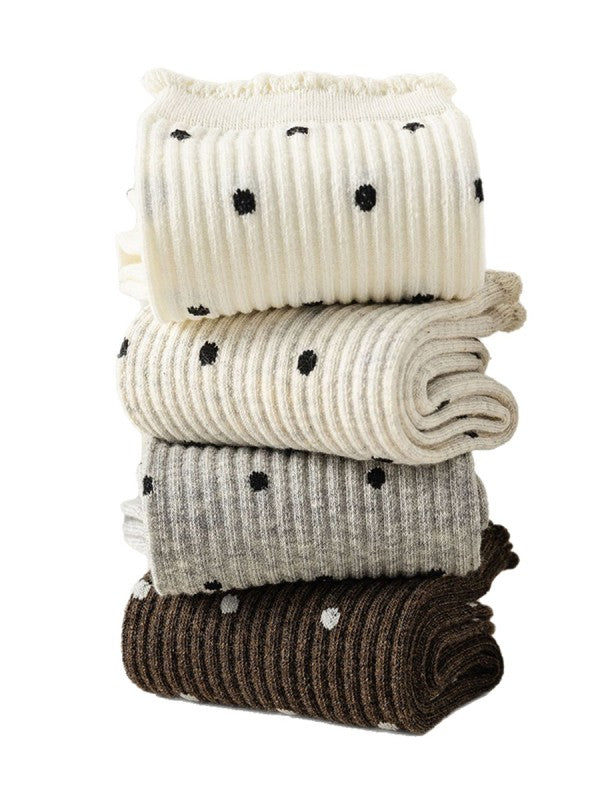 Polka Dot Sock - Off White