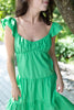 Poplin Tiered Maxi Dress - Green