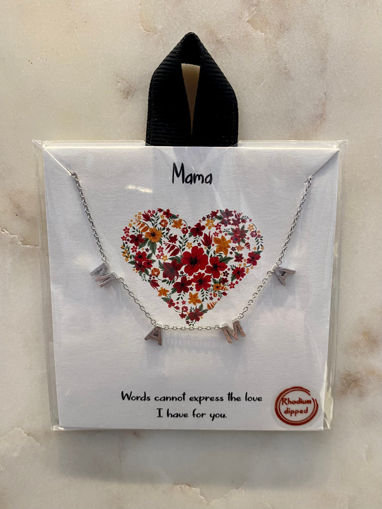 MAMA Necklace - Block Letter - Silver