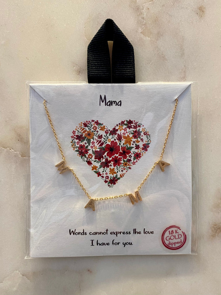 MAMA Necklace - Block Letter - Gold