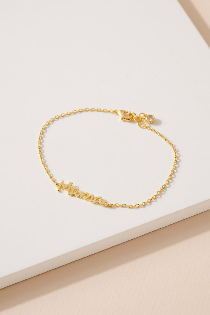 MAMA Script Bracelet - Gold