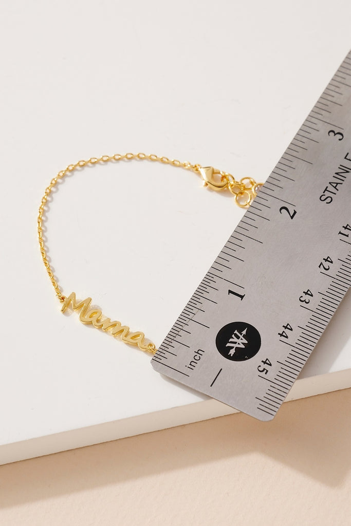 MAMA Script Bracelet - Gold