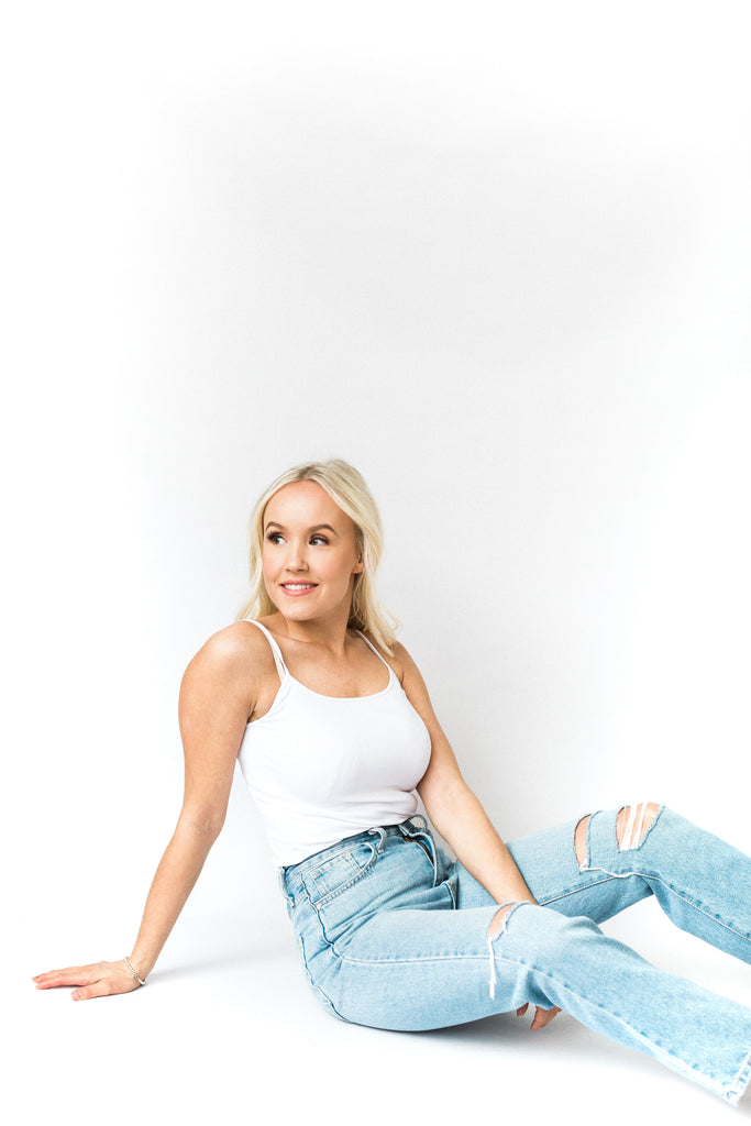 Thin Strap Tank - White