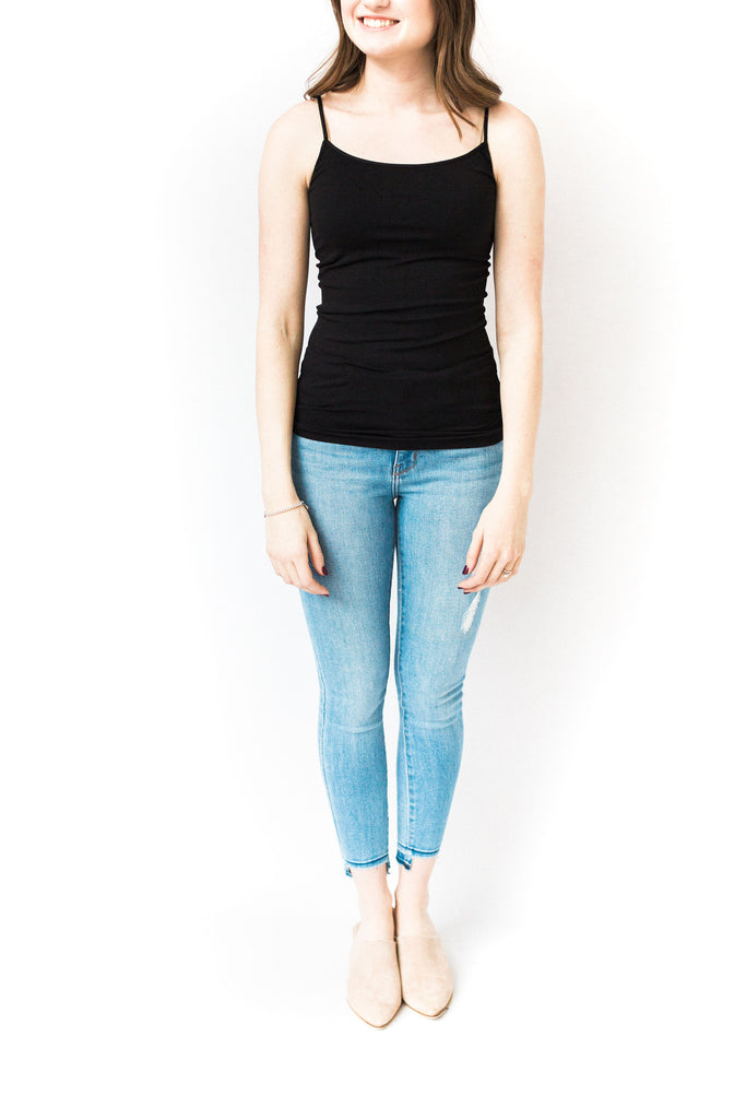 Thin Strap Tank - Black