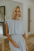 Bubble Top & Flowy Midi Skirt Set - Blue