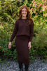 Waffle Sweater & Skirt Set - Cacao