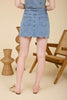 Scalloped Denim Skirt - Blue