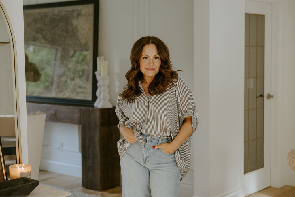 Oversized Striped Shirt - Black