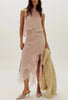 Lace Trim Two Piece Set - Light Pink