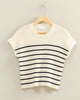 Striped Knit Sweater - Cream/Black